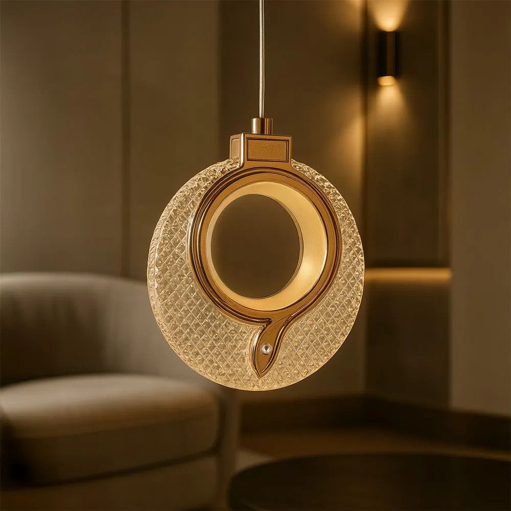 LAMPA WISZĄCA KRYSZTAŁOWA LED LHJ110-1CP JASNE RÓŻOWE ZŁOTO 9