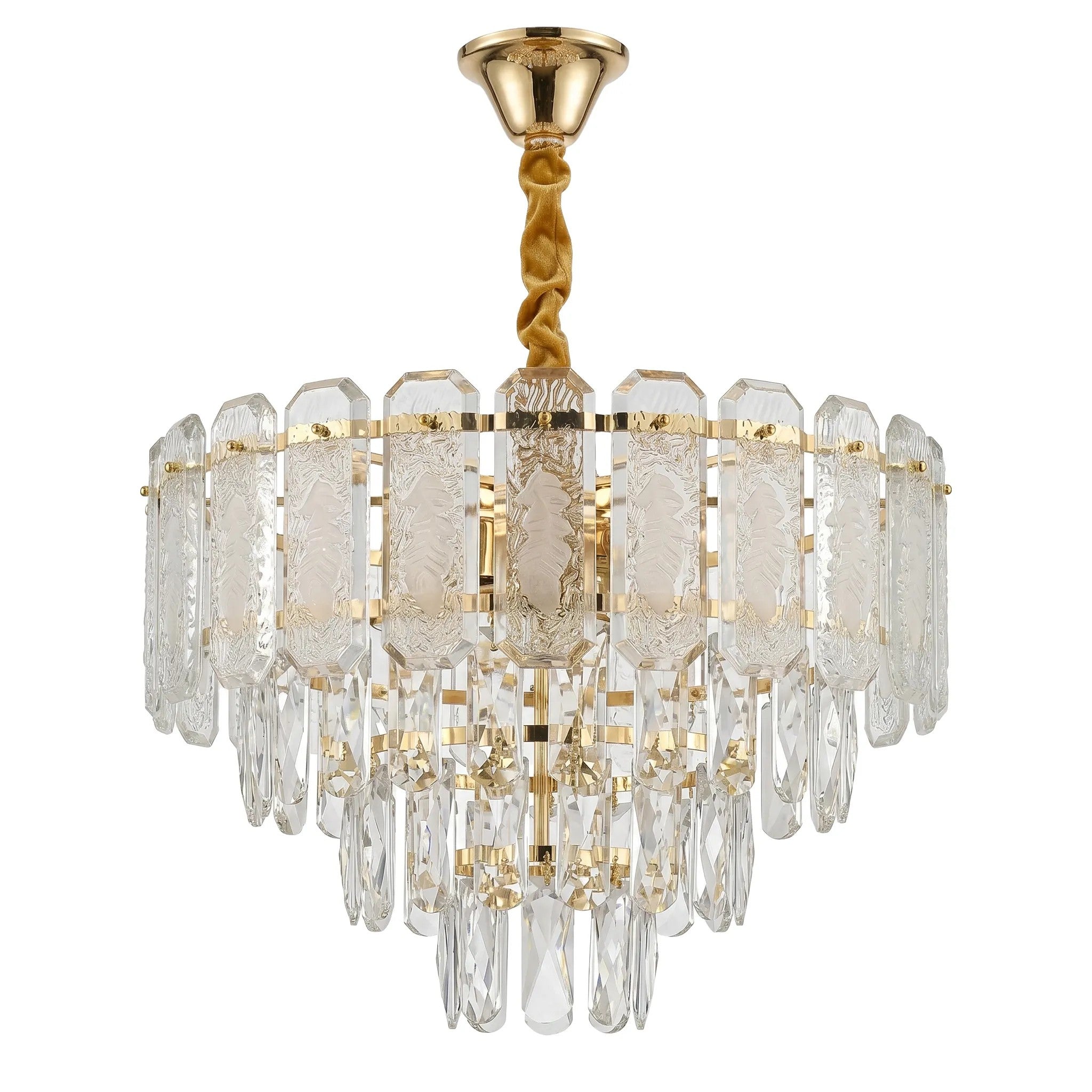 Lampa Wisząca Z Kryształami SWE088-CP 40cm Złota 9