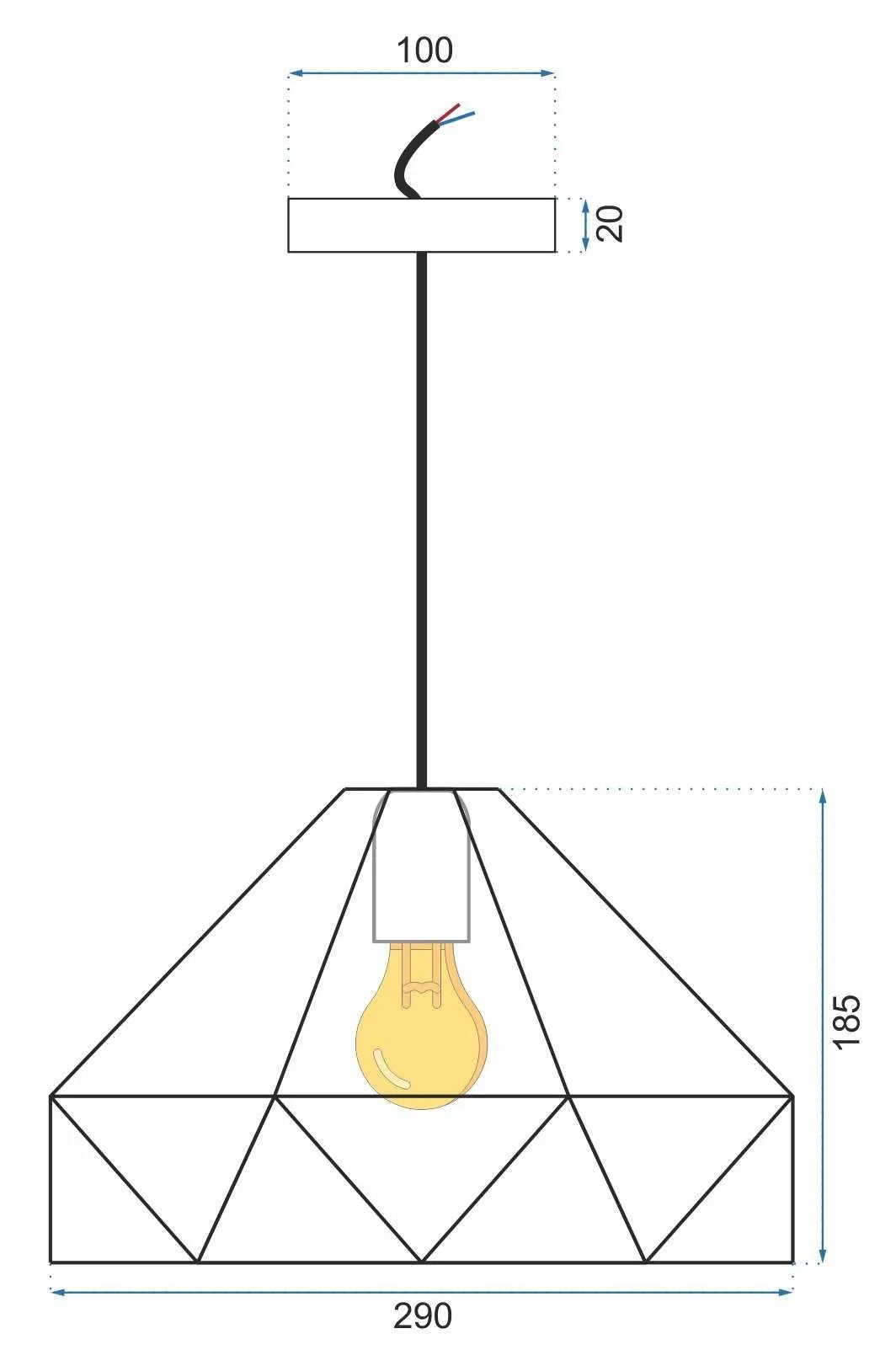 Lampa Sufitowa Wisząca Metalowa APP237-1CP Biała 9