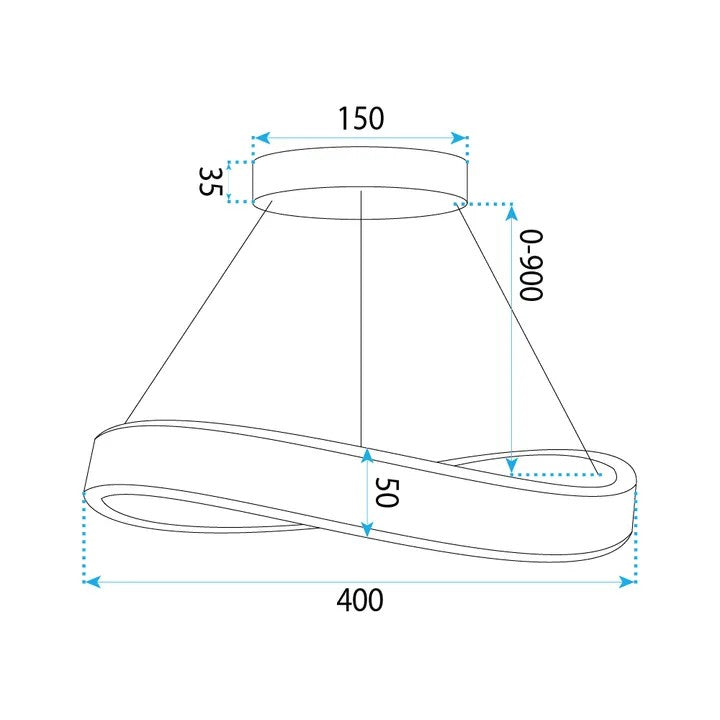 LAMPA SUFITOWA WISZĄCA SWE065-CP 40cm ZŁOTA SZCZOTKOWANA 9