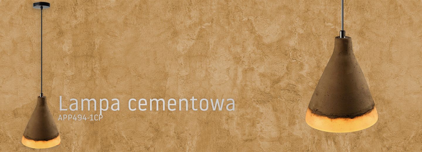 Lampa Sufitowa Wisząca Cementowa Loft APP494-1CP