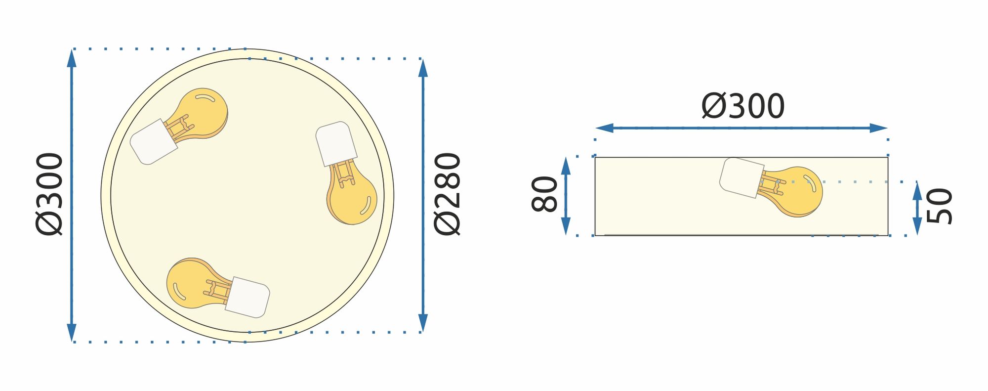 Lampa Plafon Classic APP872-C 30 cm Złota