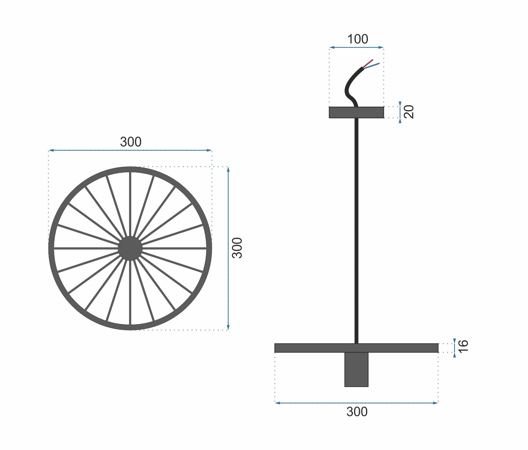 Lampa Sufitowa Wisząca Retro Koło Loft APP212-1CP