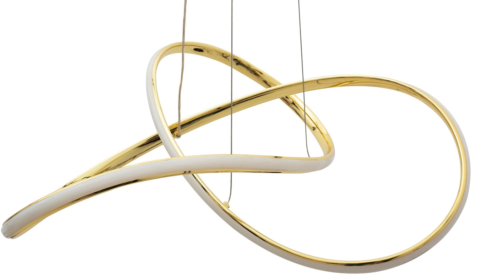 Lampa Sufitowa Wisząca Ring Nowoczesna LED + Pilot APP394-CP Złota