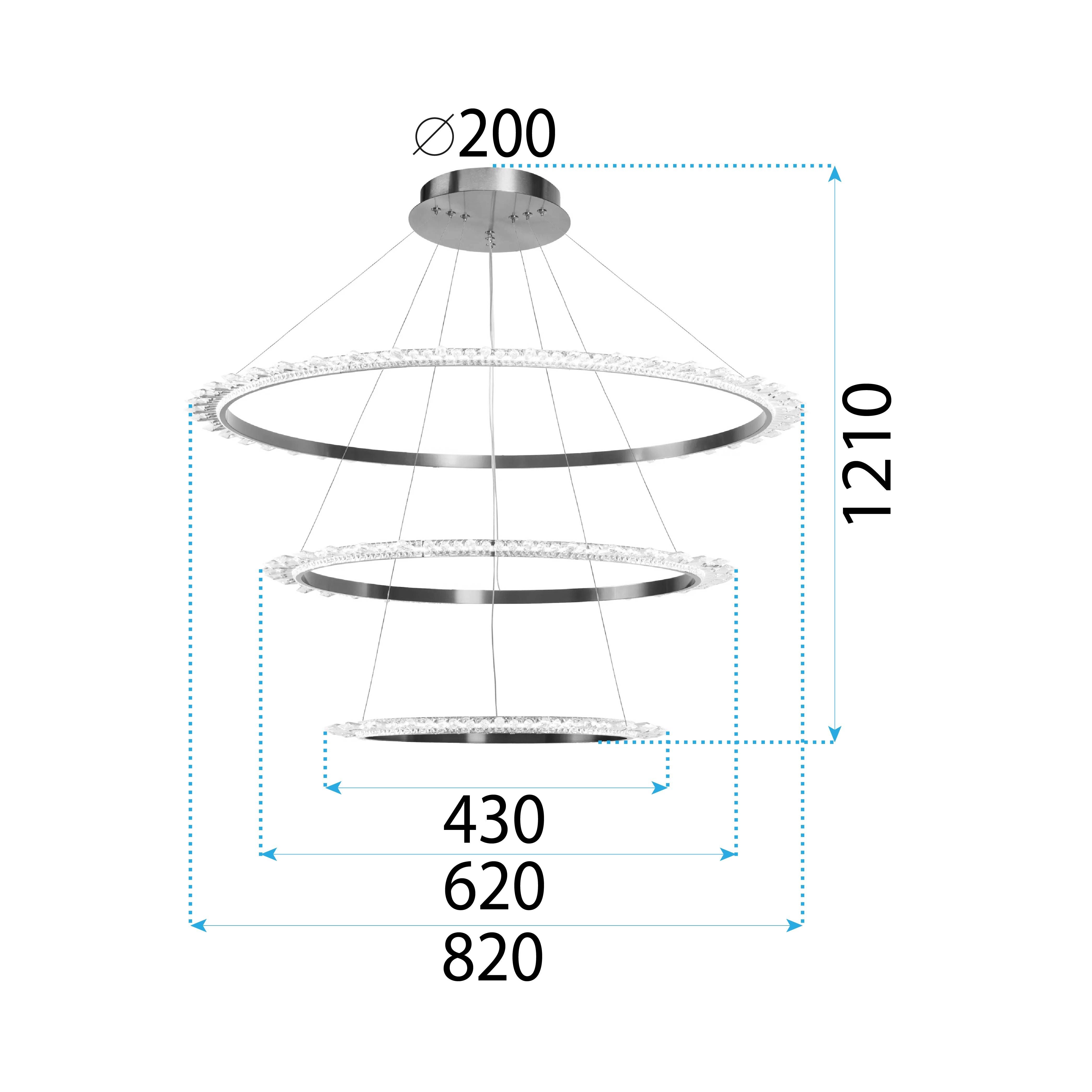 Kryształowa Lampa Sufitowa Led APP1609-3C Złota 6