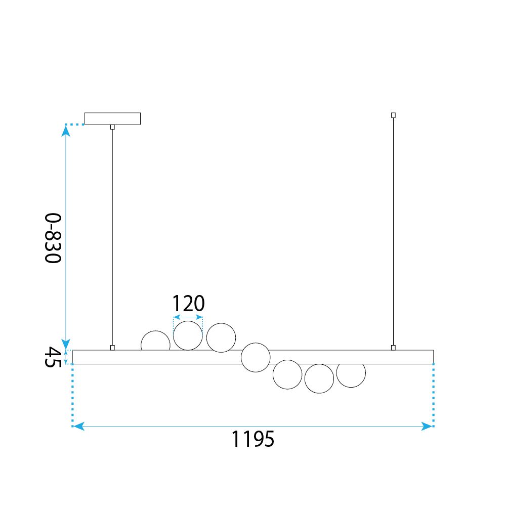 Lampa Sufitowa Wisząca APP1907-7CP 11