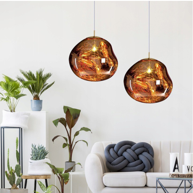 Lampa Sufitowa Wisząca Szklana APP331-1CP Złota