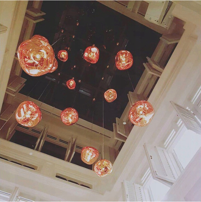 Lampa Sufitowa Wisząca Szklana APP331-1CP Złota