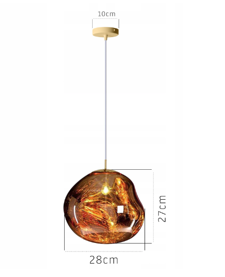 Lampa Sufitowa Wisząca Szklana APP331-1CP Złota