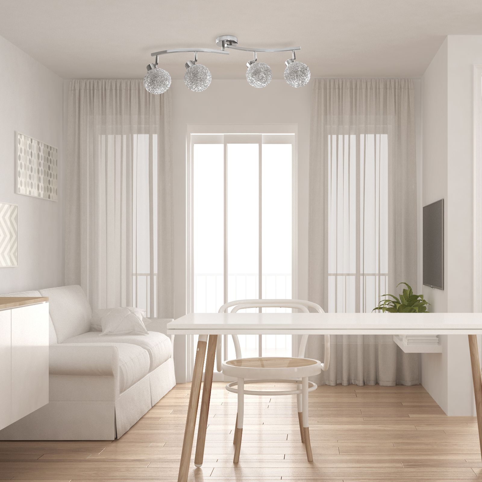 Lampa Sufitowa Wisząca Metalowa APP673-4C CHROM