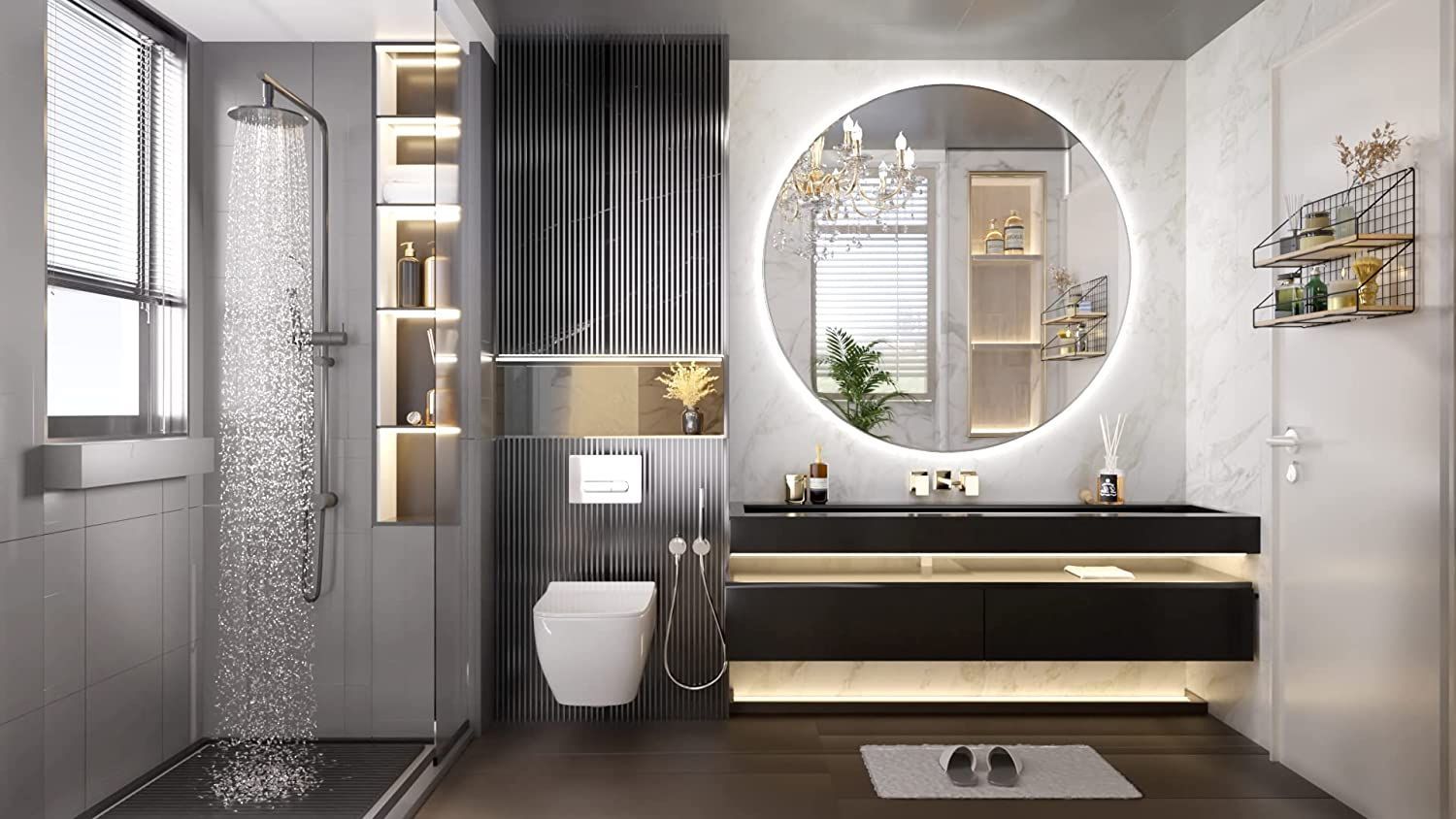 Lustro ścienne led 60cm hzj060