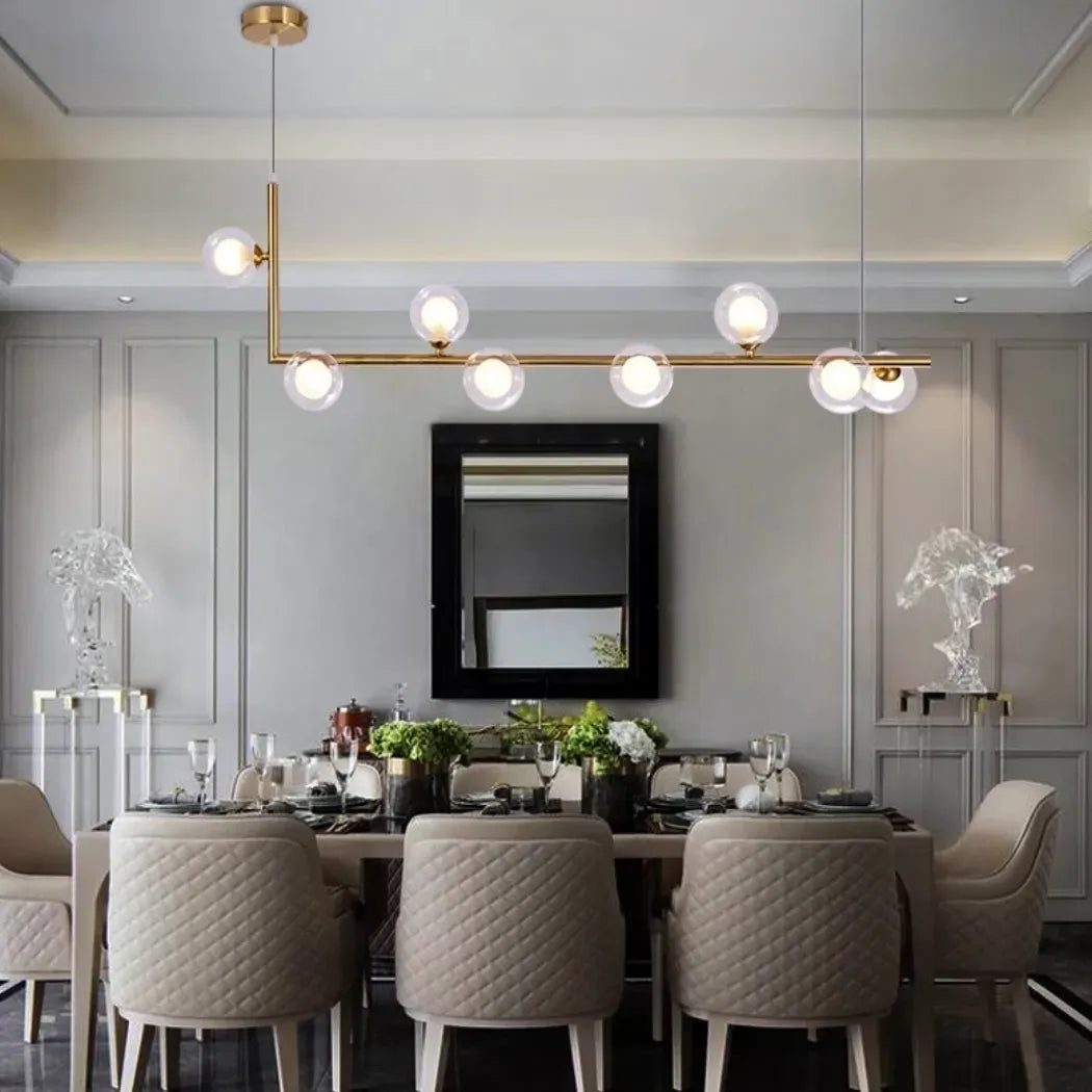 Lampa Wisząca Szklane Kule 8 szt APP615-8CP Złota