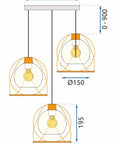 Lampa Sufitowa APP1137-3C czarno złota