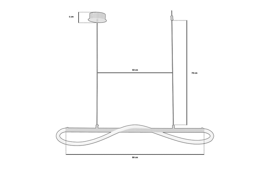 Lampa sufitowa LED APP853-CP Long Czarna