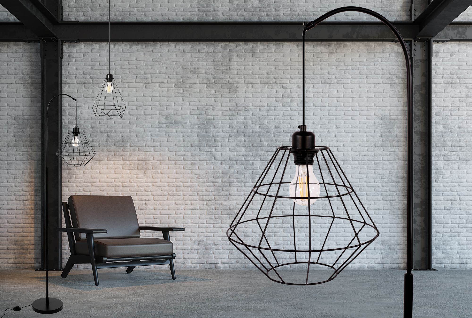 Lampa stojąca podłogowa  APP538-1F Czarna