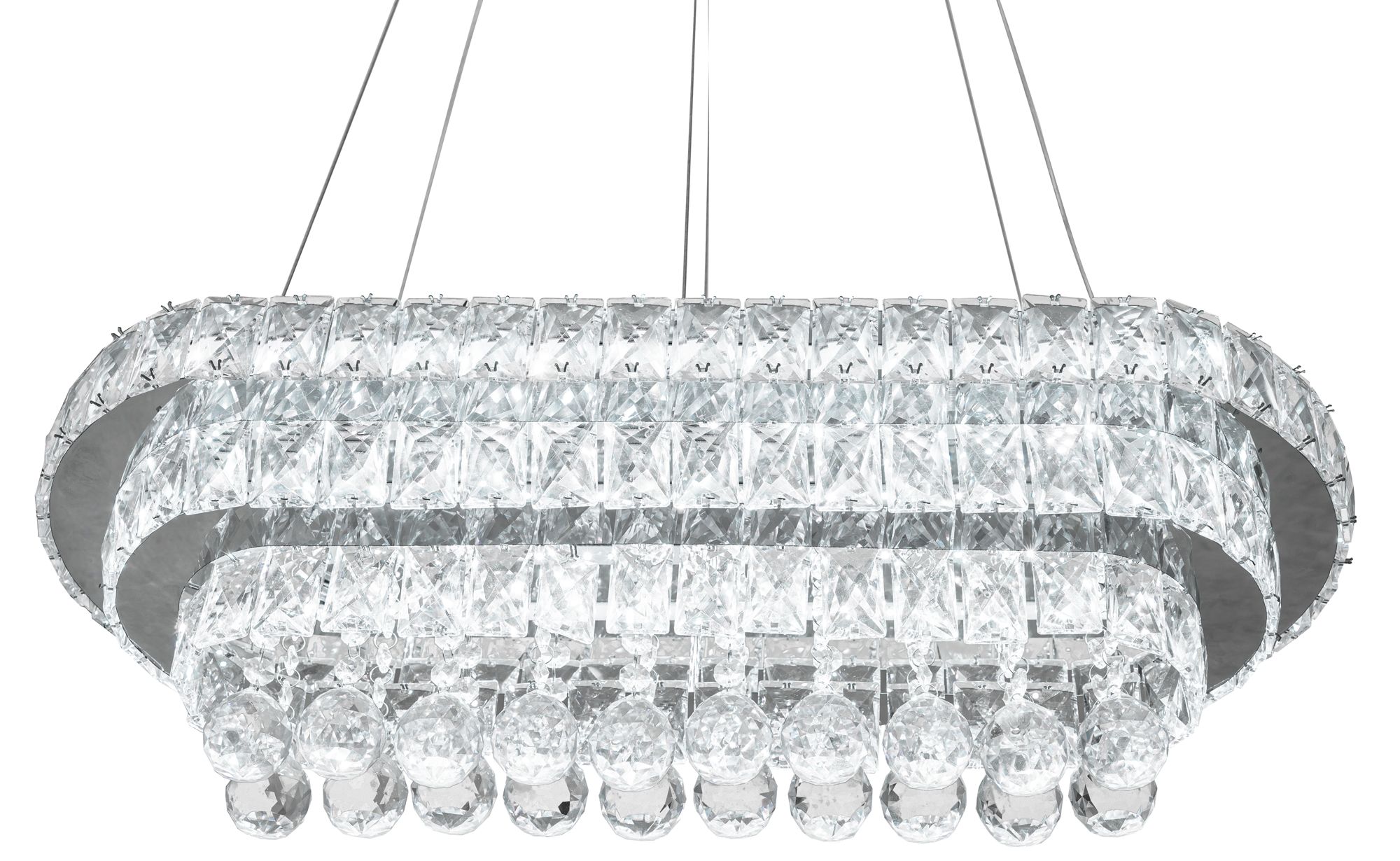 Lampa Sufitowa Wisząca Kryształowa  LED 102W pilot APP417-CP
