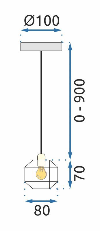 Lampa Sufitowa Kryształ APP586-1CP Czarna