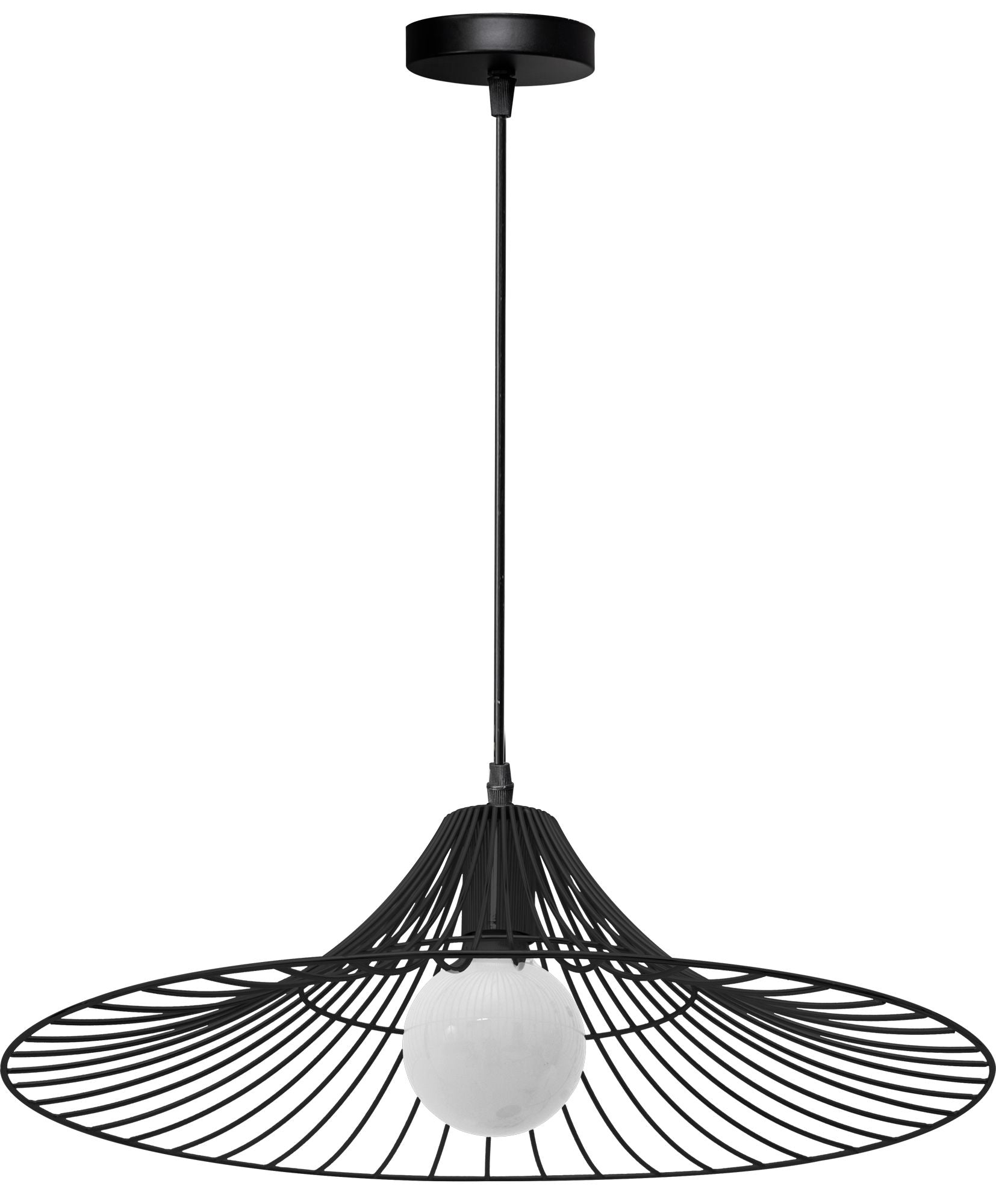 Lampa Sufitowa Wisząca Płaska Okrągła Loft  APP500-1CP Czarna