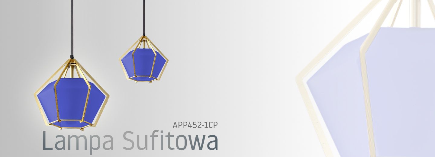 Lampa Sufitowa Wisząca Diament APP452-1CP Niebieska