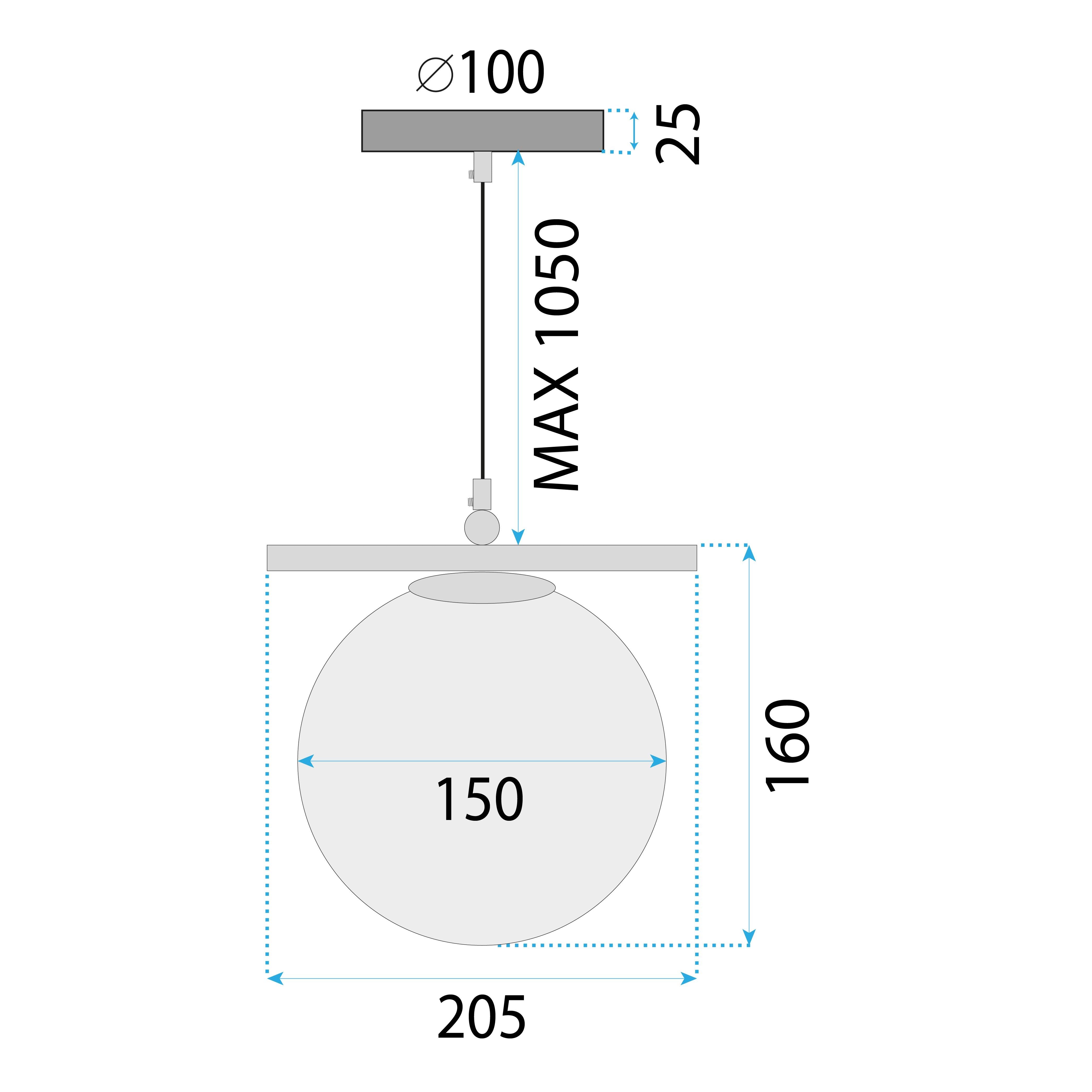 Złota Lampa Wisząca Biała Kula APP1667-1CP 6