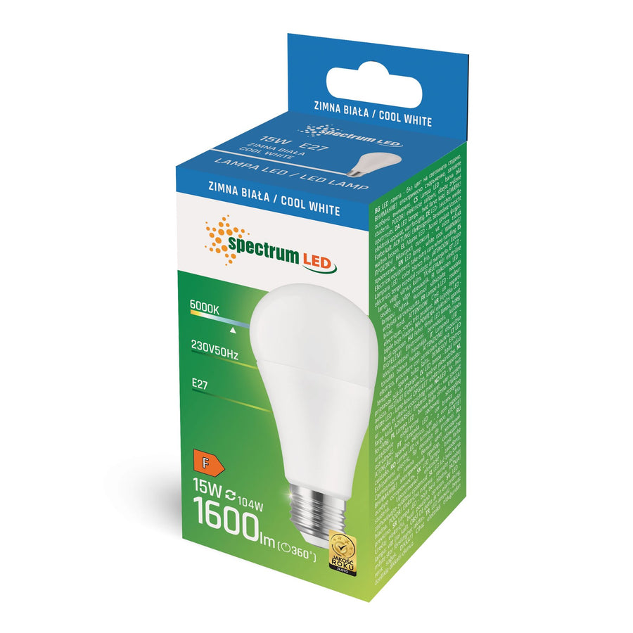 ŻARÓWKA LED GLS E-27 230V 15W CW WOJ+14263