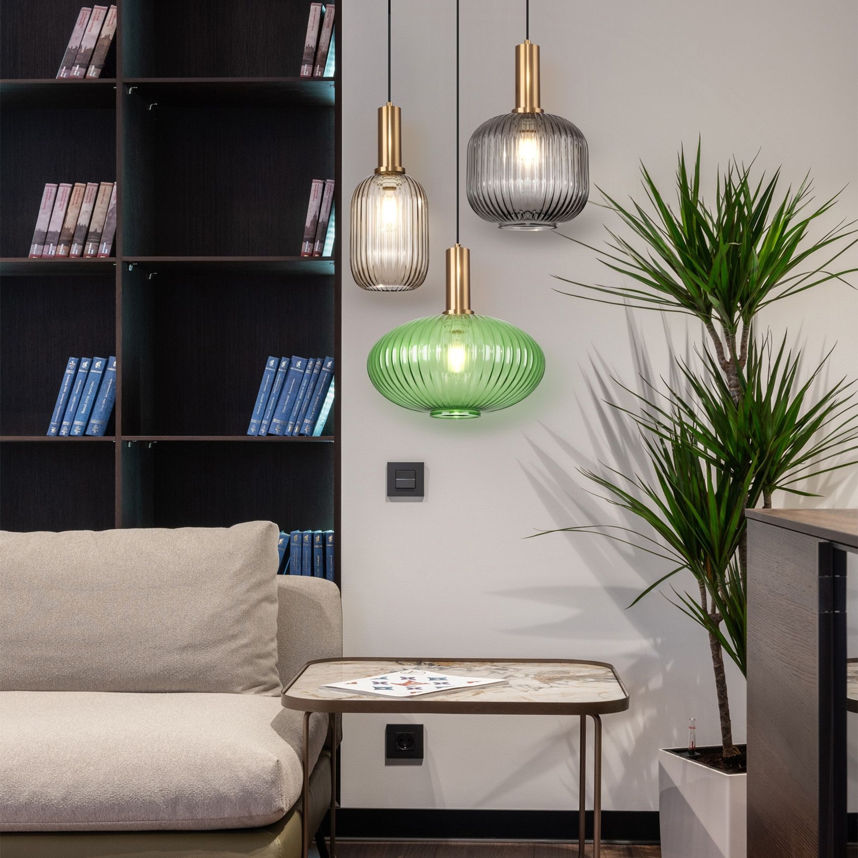 Lampa Sufitowa Wisząca Szklana APP462-1CP Zielona