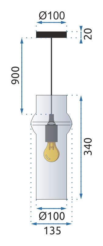 Lampa Sufitowa Wisząca Szklana APP900-1CP Dark