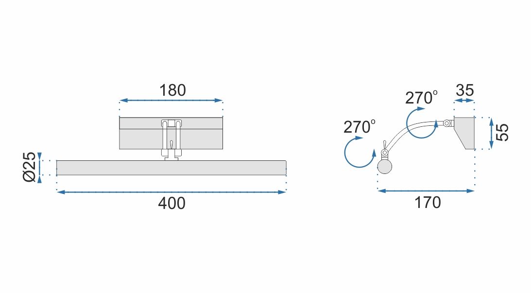 Lampa Kinkiet Łazienkowy Led Nad Lustro 5w 40cm App364-1w Chrom