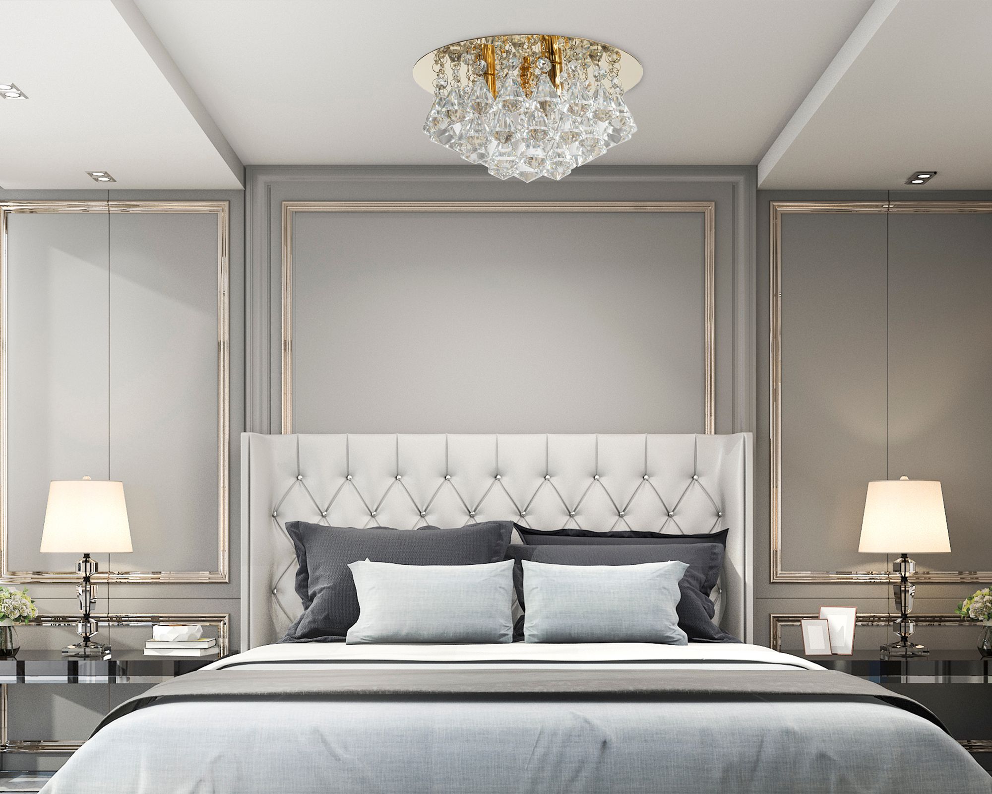 Lampa Kryształowa Plafon App1038-3cp Złota