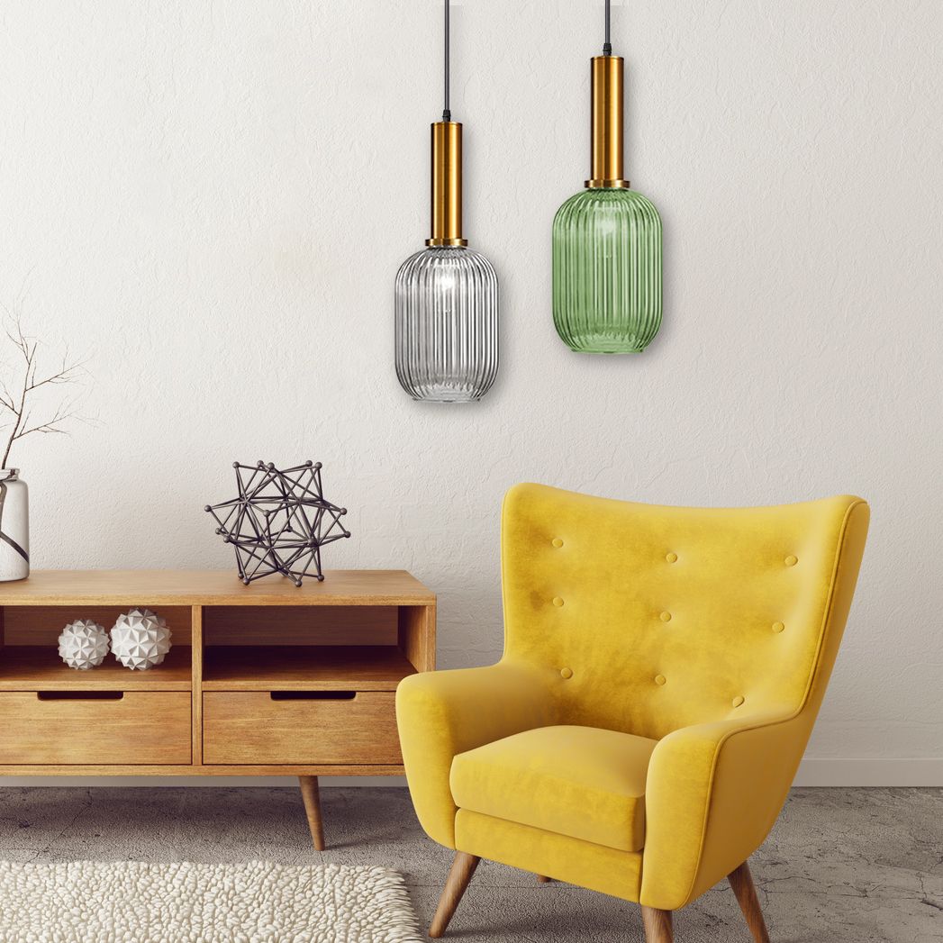 Lampa Sufitowa Wisząca Szklana APP459-1CP Zielona