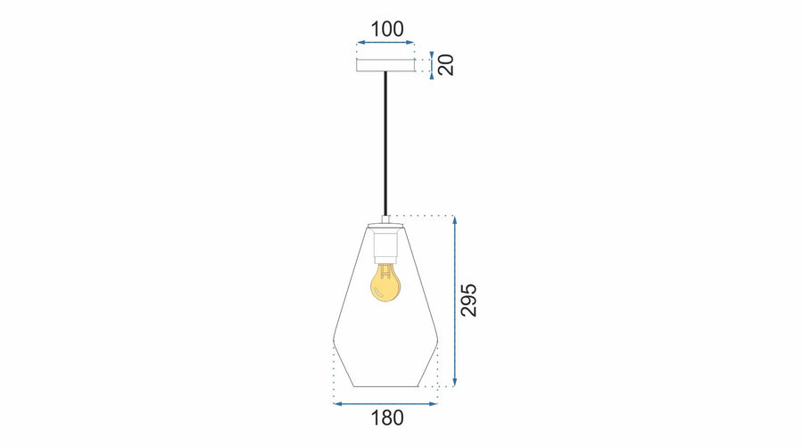 Lampa sufitowa szklana APP437-1CP APP438-1CP