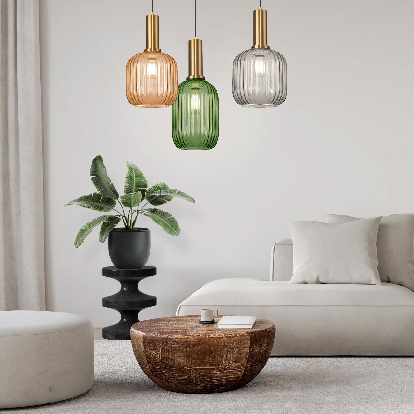 Lampa Sufitowa Wisząca Szklana APP459-1CP Zielona