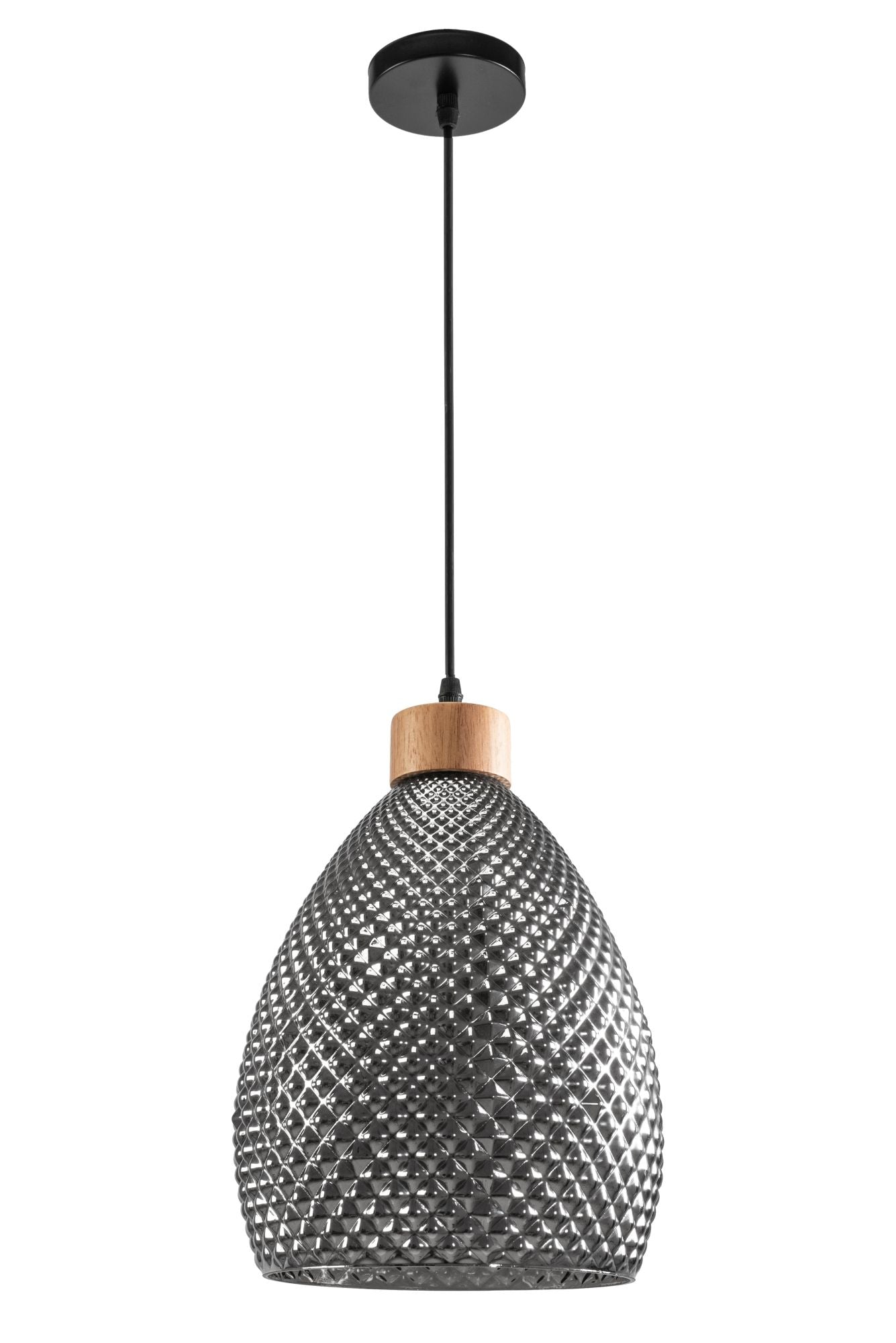 Lampa Sufitowa Szklana Retro  APP897-1CP Czarna