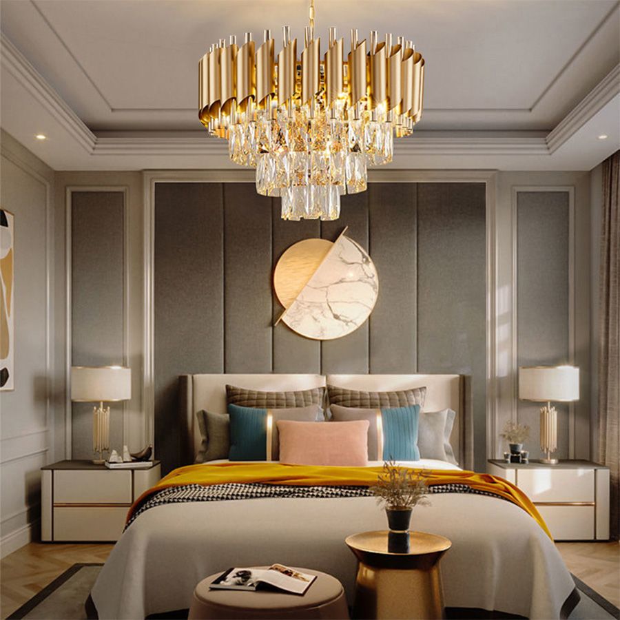 Lampa Wisząca z Kryształami 312359 ZŁOTA