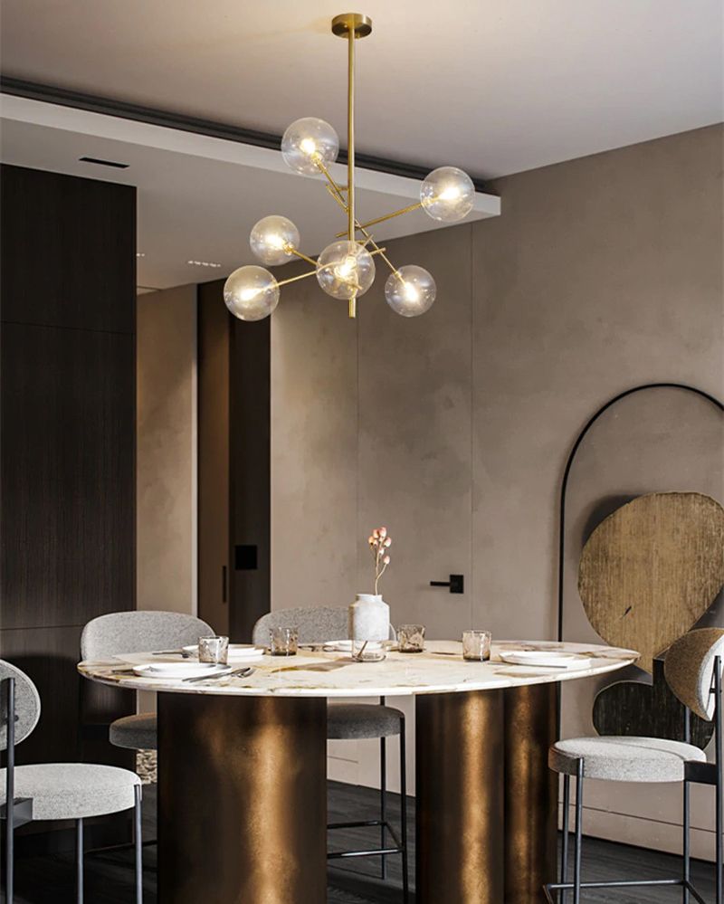 Lampa Wisząca Szklane Kule 6 szt APP919-6CP Złota