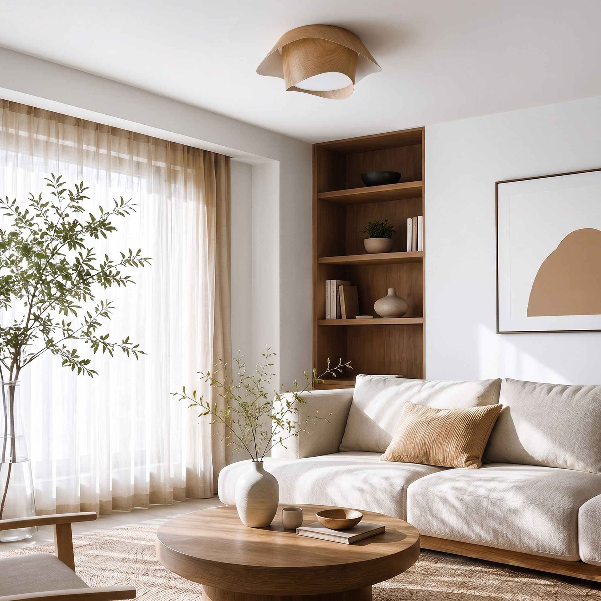 LAMPA SUFITOWA LED PLAFON APP1930-C 40cm WOOD 6