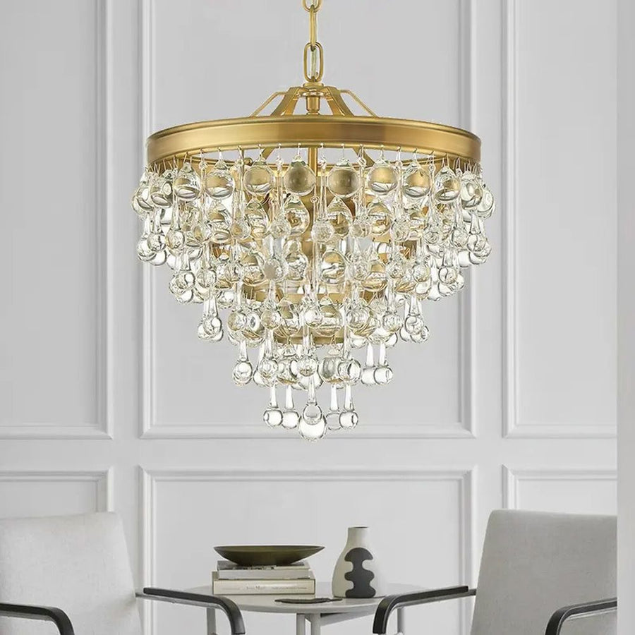 Lampa Kryształowa Wisząca APP1621-3CP Gold 2