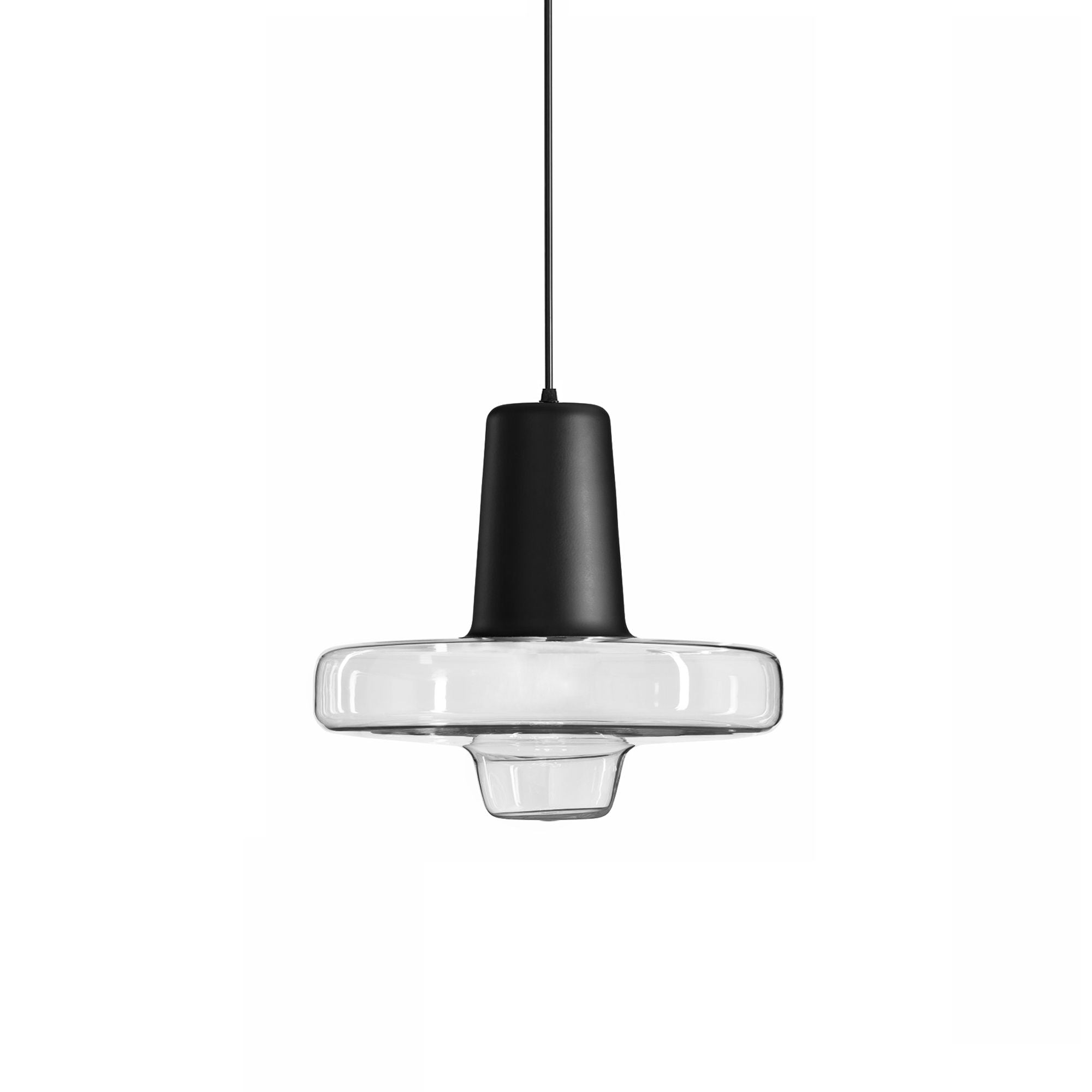 Lampa Wisząca Szklana Metalowa LED APP552-1CP Czarna