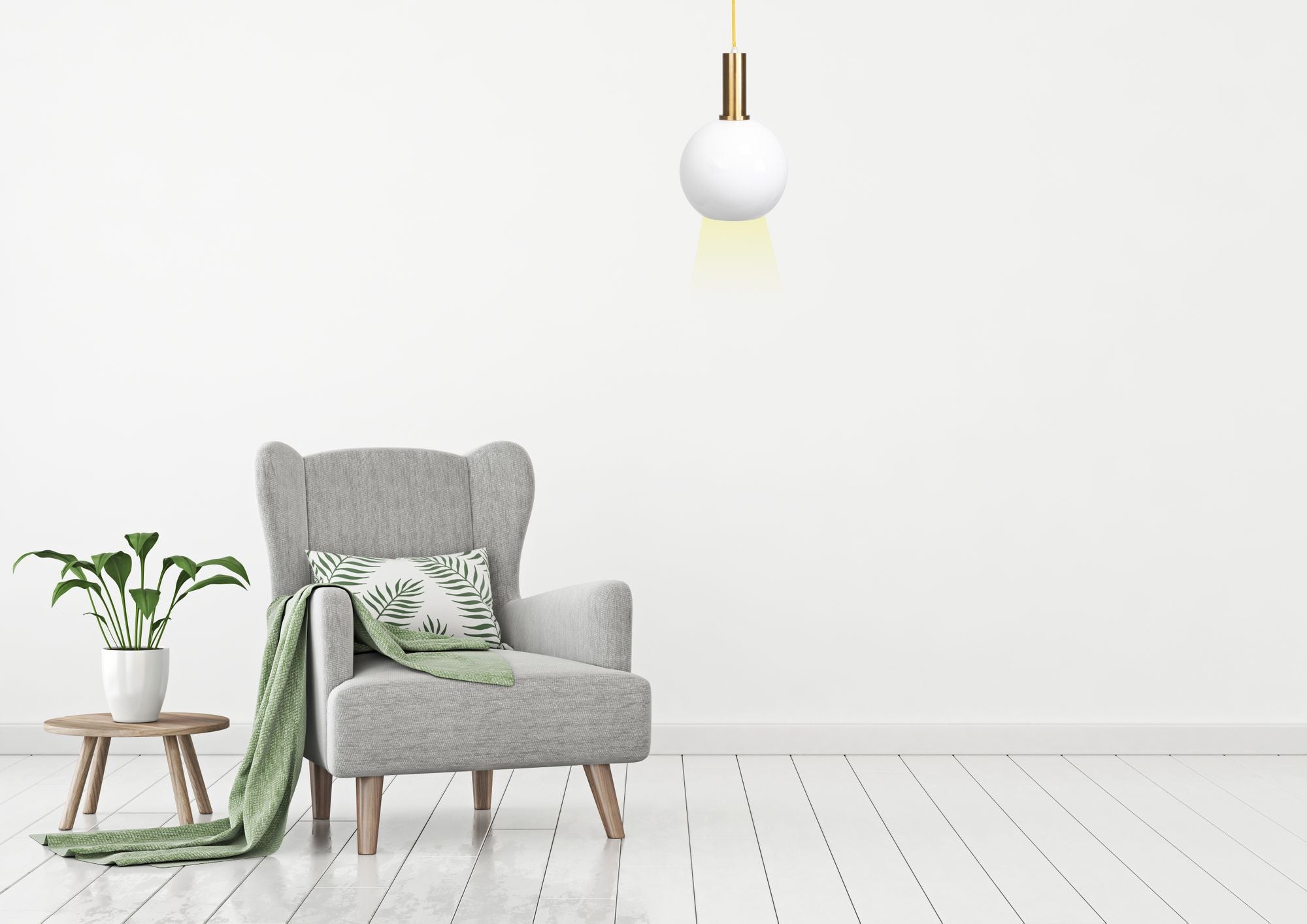 Lampa Wisząca Szklana Kula Mleczna APP666-1CP Złota