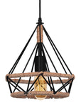 Lampa sufitowa geometryczna wisząca w stylu loft boho sznur APP679-1CP