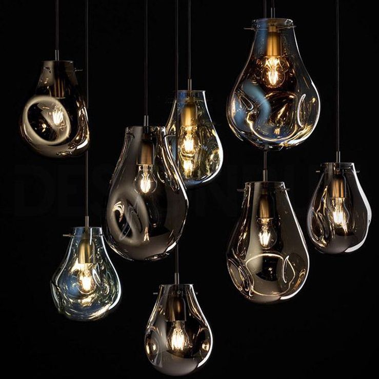 Lampa Sufitowa Wisząca Szklana APP327-1CP NIEBIESKA