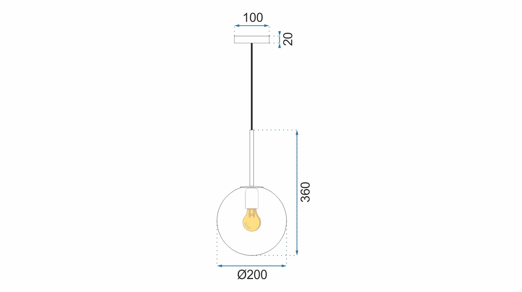 Lampa Sufitowa Szklana App431-1cp Biała
