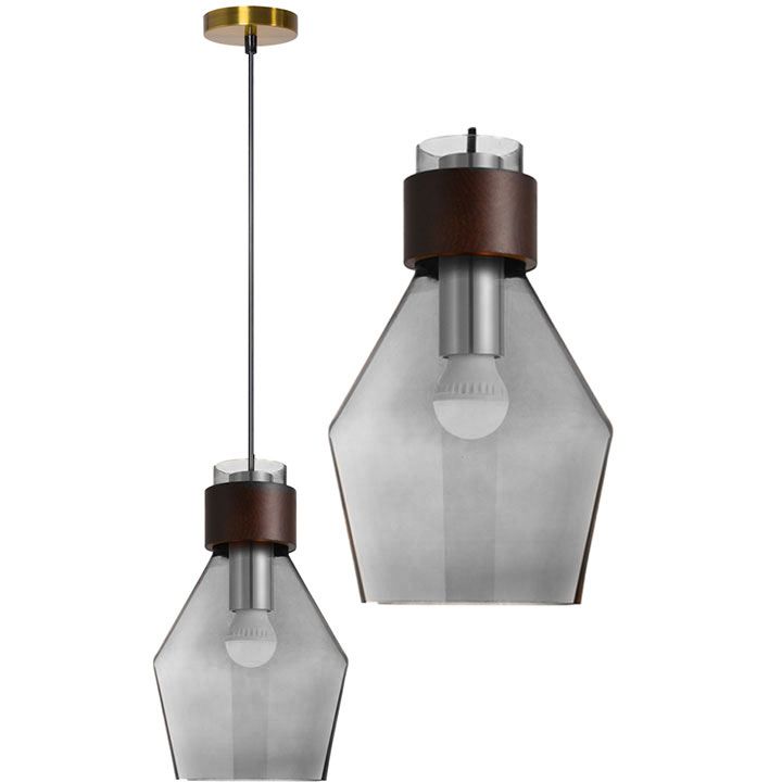 Lampa sufitowa szklana APP435-1CP szara