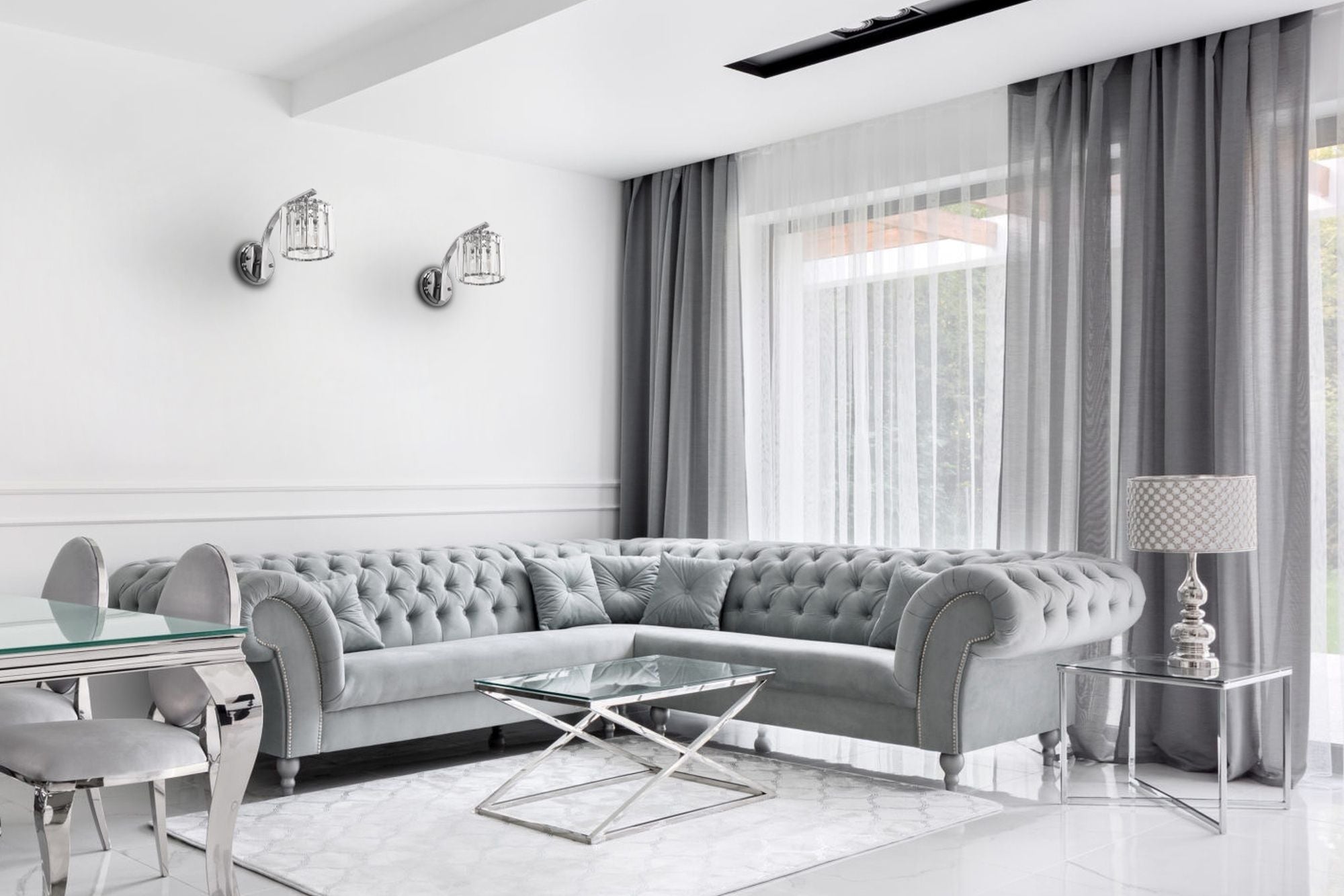 Lampa kinkiet ścienny metalowy kryształ APP509-1W CHROM