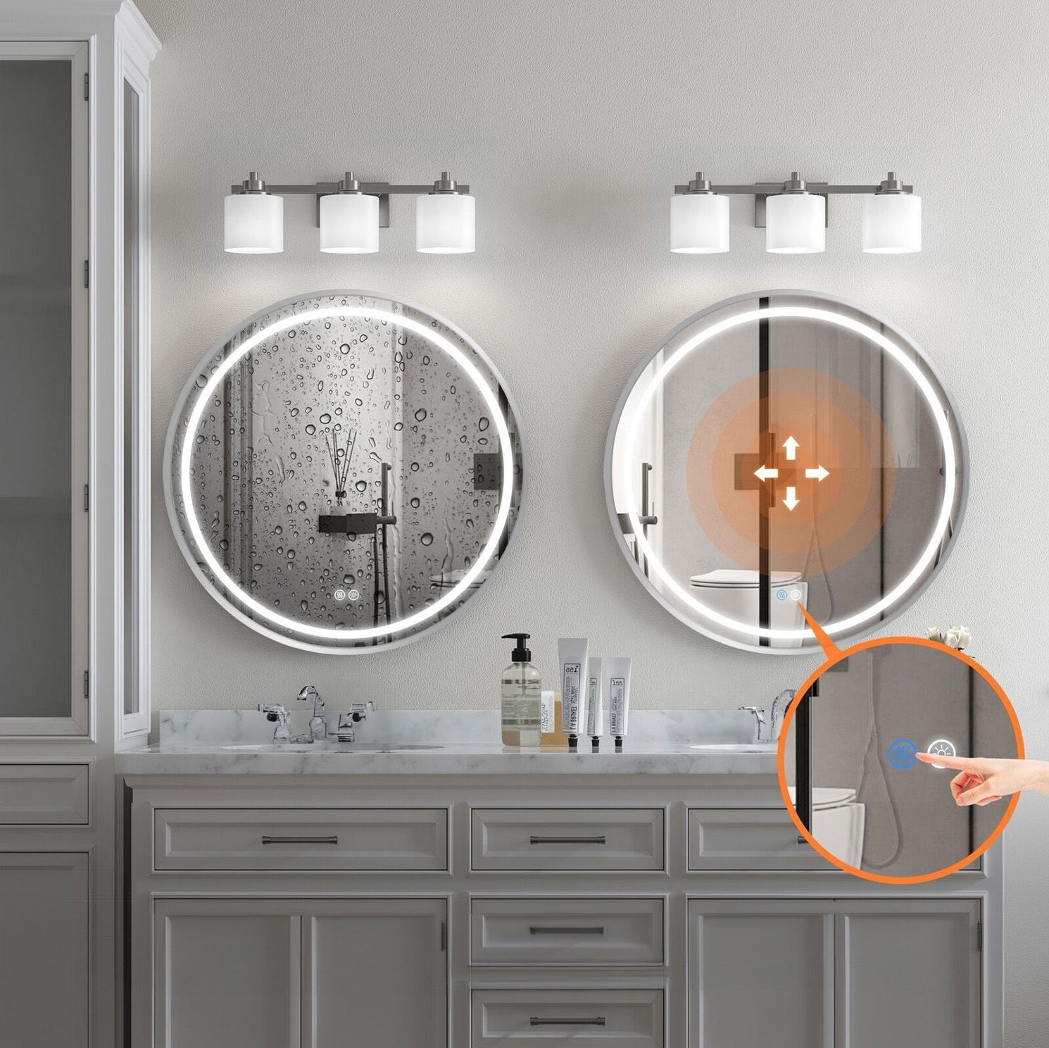 Lustro Ścienne Led 70cm Mmj Stal Szczotkowana 3