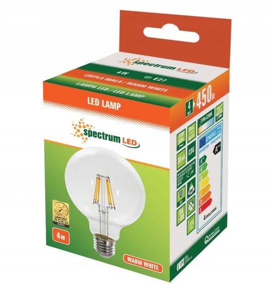 Żarówka LED Ciepła E-27 230V 4W Kula 13763