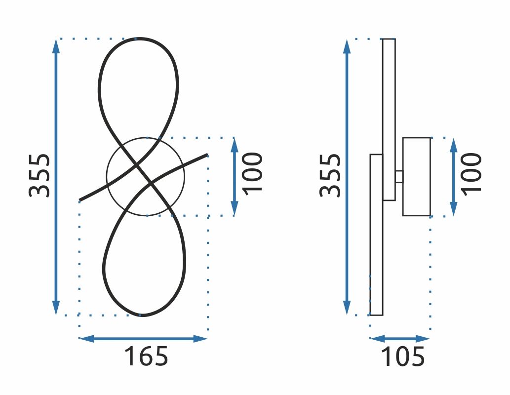 Lampa Ścienna Kinkiet Led App1050-w Czarna