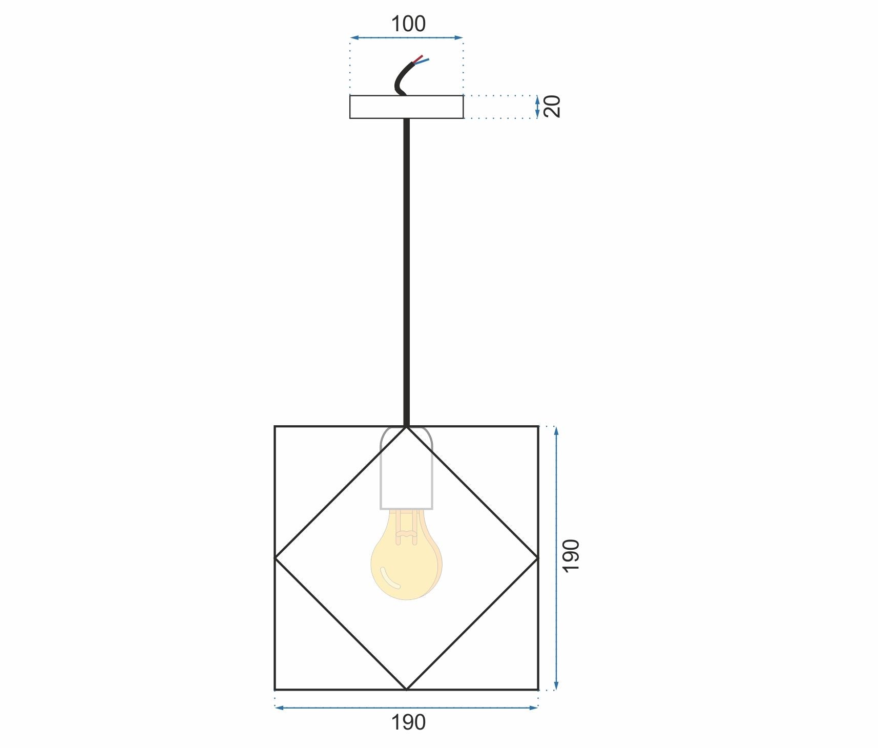 Lampa Wisząca Sufitowa Geometryczna App287-1cp Czarna