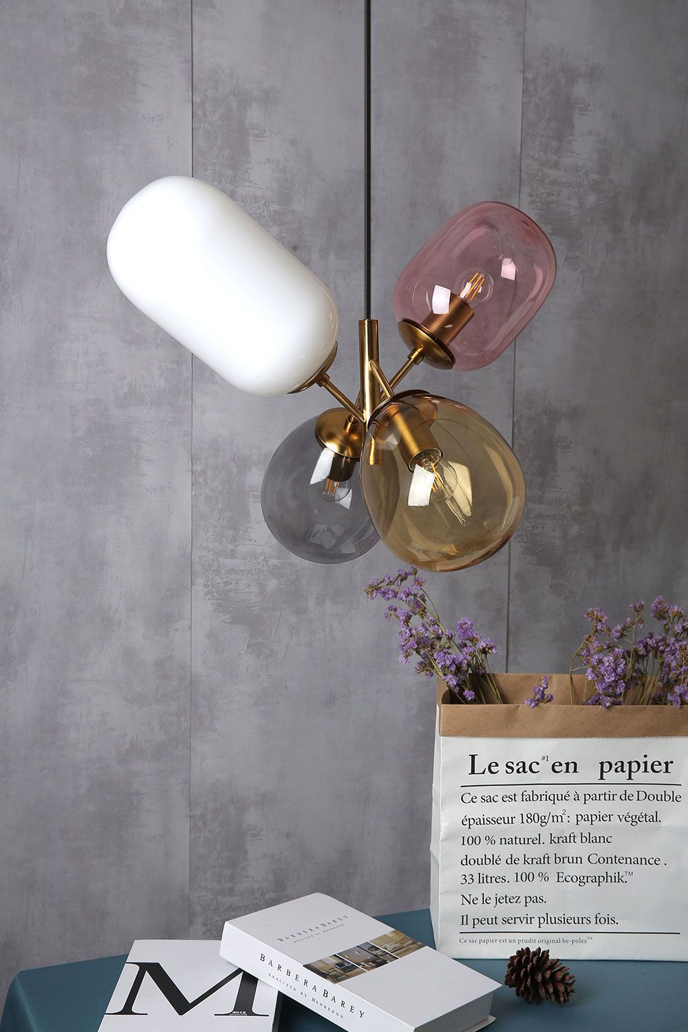 Lampa Sufitowa Wisząca Szklana APP436-4C Multicolor