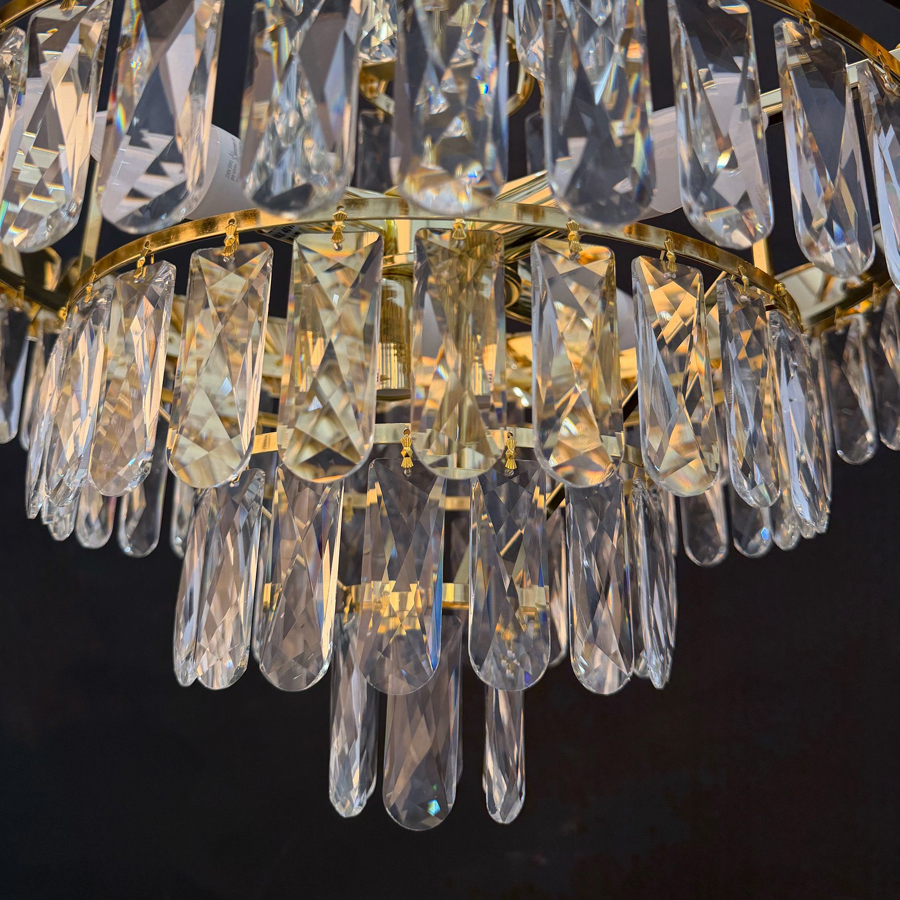 Lampa Wisząca Z Kryształami SWE076-CP 50cm Złota 8